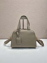 Prada Medium Leather Top Handle Bag Clay Grey 1BB149 - 28x20x13cm - 4
