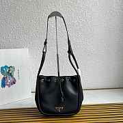 Prada Darling Mini Leather Bucket Bag Black 1BE087 - 22x21x10.5cm - 1
