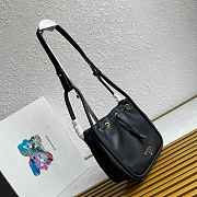 Prada Darling Mini Leather Bucket Bag Black 1BE087 - 22x21x10.5cm - 5
