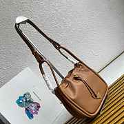 Prada Darling Mini Leather Bucket Bag Brown 1BE087 - 22x21x10.5cm - 3