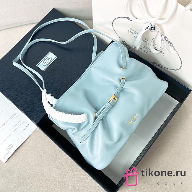 Prada Small Prada Dada Nappa Leather Bag Blue 1BG586 - 28x18.5x11.5cm - 1