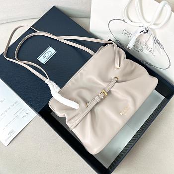 Prada Small Prada Dada Nappa Leather Bag Gray 1BG586 - 28x18.5x11.5cm