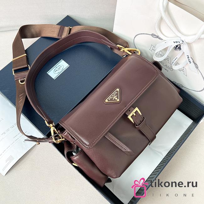 Prada Explore Medium Nappa Leather Shoulder Bag With Flap Sienna 1BD394 - 30x14x10cm - 1