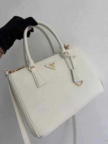 Prada Galleria Medium Saffiano Leather Bag White 1BA863 - 28x19.5x12cm