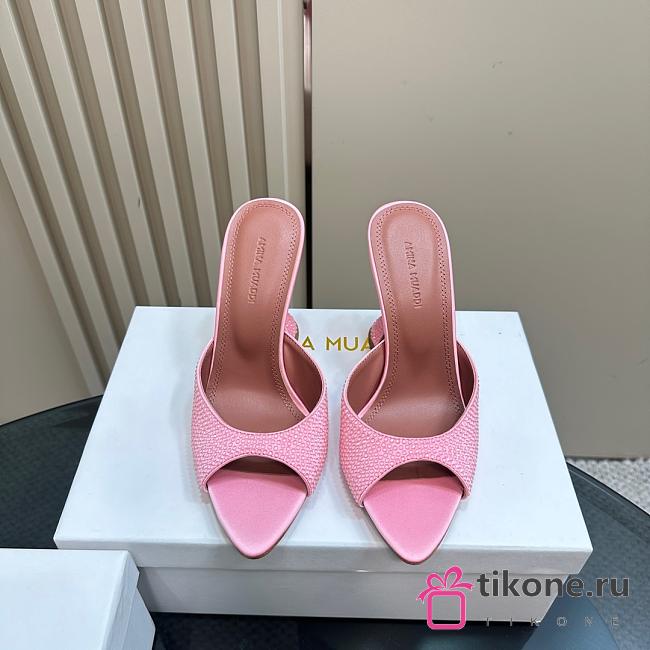 Amina Muaddi Caroline 95 Crystal Slipper Greenn - 1