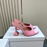 Amina Muaddi Caroline 95 Crystal Slipper Greenn - 3