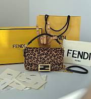 Fendi Baguette Mini Printed Cavallino Calfskin Bag - 20x13x5cm - 1