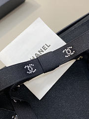 Chanel Bow Barrette Mixed Fibers Silk Satin & Strass Black & Crystal - 3