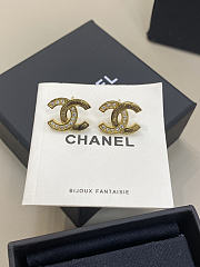 Chanel Earrings Metal, Strass Gold, Pearly White & Crystal - 5