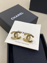 Chanel Earrings Metal, Strass Gold, Pearly White & Crystal - 3