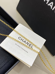 Chanel Necklace Gold with Twisted Engraved Pen Pendant - 4