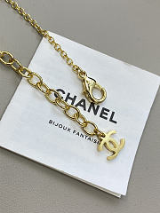 Chanel Necklace Gold with Twisted Engraved Pen Pendant - 2
