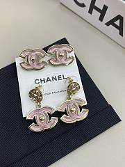 Chanel Pendant Earrings Metal & Resin Gold & Pearly Pink - 3