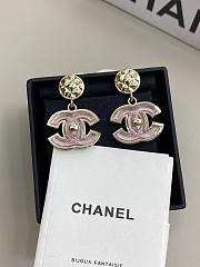 Chanel Pendant Earrings Metal & Resin Gold & Pearly Pink - 2