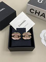 Chanel Stud Earrings Metal & Resin Gold & Pearly Pink - 4