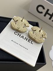 Chanel Stud Earrings Metal & Resin Gold & Pearly Pink - 3