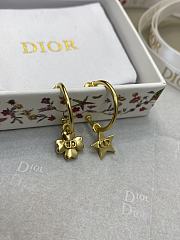 Lucky Dior Hoop Earrings Gold Finish Metal  - 4