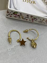 Lucky Dior Hoop Earrings Gold Finish Metal  - 3