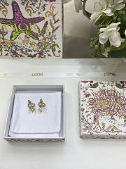 Dior Tribales Earrings Pale Gold Finish Metal, White Resin Pearls and Silver Tone Crystals - 3