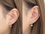 Dior Tribales Earrings Pale Gold Finish Metal, White Resin Pearls and Silver Tone Crystals - 5