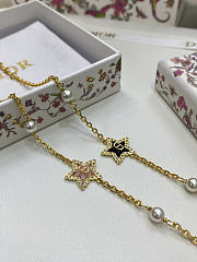 Petit CD Lucky Baroque Bracelet Gold Finish Metal White Resin Pearls Silver Tone Crystals and Macaron Pink/ Black Glass - 3