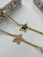 Petit CD Lucky Baroque Bracelet Gold Finish Metal White Resin Pearls Silver Tone Crystals and Macaron Pink/ Black Glass - 4