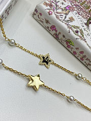 Petit CD Lucky Baroque Bracelet Gold Finish Metal White Resin Pearls Silver Tone Crystals and Macaron Pink/ Black Glass - 5