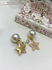 Dior Tribales Earrings Gold Finish Metal White Resin Pearls Silver Tone Crystals and Macaron Pink Glass - 6