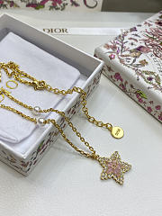 Dior Tribales Necklace Gold Finish Metal White Resin Pearls Silver Tone Crystals and Macaron Pink Glass - 6