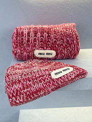 Miumiu Wool Blend Knit Beanie Pink - 3