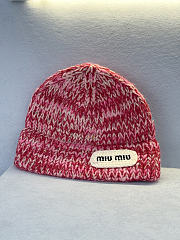 Miumiu Wool Blend Knit Beanie Pink - 1