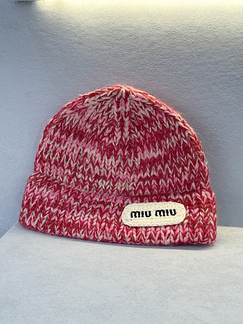 Miumiu Wool Blend Knit Beanie Pink