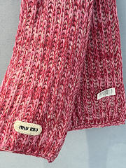 Miumiu Wool Blend Knit Scarf Pink - 2