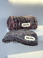Miumiu Combo Scarf/Beanie Wool Blend Knit Multicolor - 5