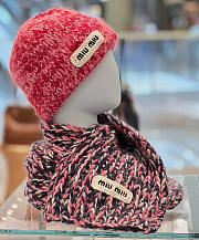 Miumiu Combo Scarf/Beanie Wool Blend Knit Multicolor - 4