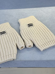 Miumiu Combo Beanie/Gloves Wool And Cashmere White - 2