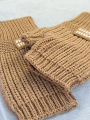 Miumiu Combo Beanie/Gloves Wool And Cashmere Camel Brown - 5