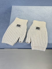 Miumiu Combo Gloves Wool And Cashmere White - 1