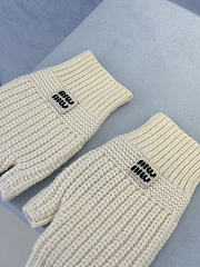 Miumiu Combo Gloves Wool And Cashmere White - 5