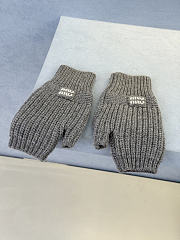 Miumiu Combo Gloves Wool And Cashmere Gray - 1