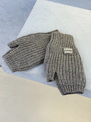 Miumiu Combo Gloves Wool And Cashmere Gray - 5