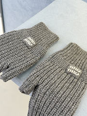 Miumiu Combo Gloves Wool And Cashmere Gray - 4