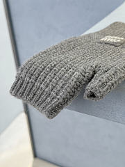 Miumiu Combo Gloves Wool And Cashmere Gray - 6