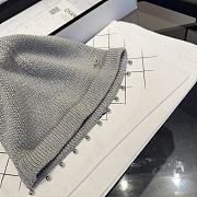 Chanel Metallic Trim Knit Beanie Gray - 6