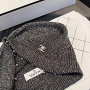 Chanel Metallic Trim Knit Beanie Dark Gray - 5