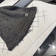 Chanel Metallic Trim Knit Beanie Dark Gray - 6