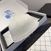 Chanel Metallic Trim Knit Beanie White - 4