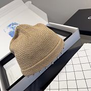 Chanel Metallic Trim Knit Beanie Camel - 5