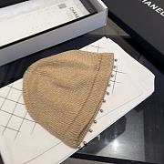 Chanel Metallic Trim Knit Beanie Camel - 4