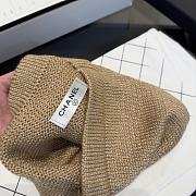 Chanel Metallic Trim Knit Beanie Camel - 3